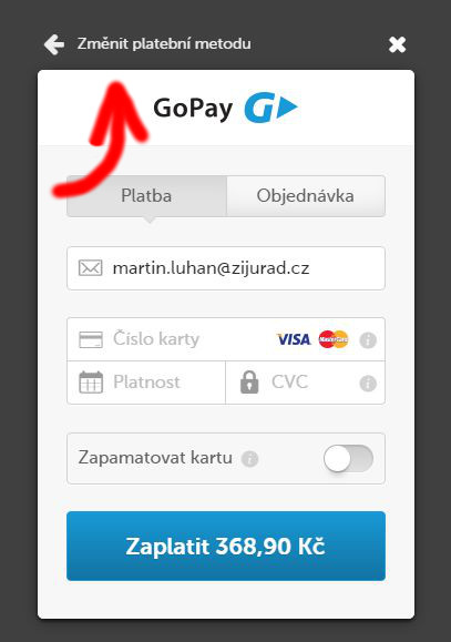 platební metody GoPay